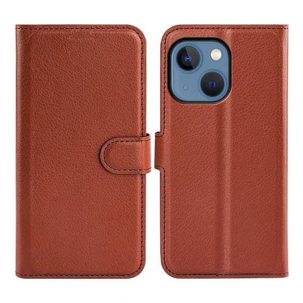 iPhone 14 Plånboksfodral med Stativ - Brun
