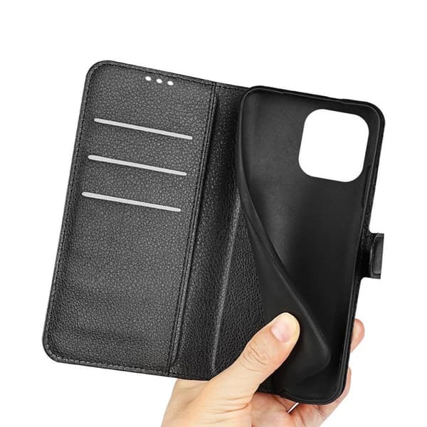 iPhone 14 Plånboksfodral med Stativ - Svart