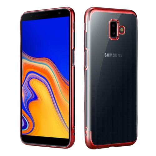 SAMSUNG Samsung Galaxy J4 Plus 2018 J4... Gel Phone Case Cover + Film tector(Red) Electropating