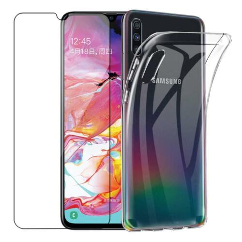 Samsung Galaxy A70 SM-A705F Gel Plated Phone Case Cover 100% All (Clear)