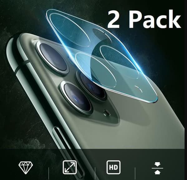 2 pcs iPhone 11, 11 Pro, Pro Max Camera Tempered Glass Screen Protector
