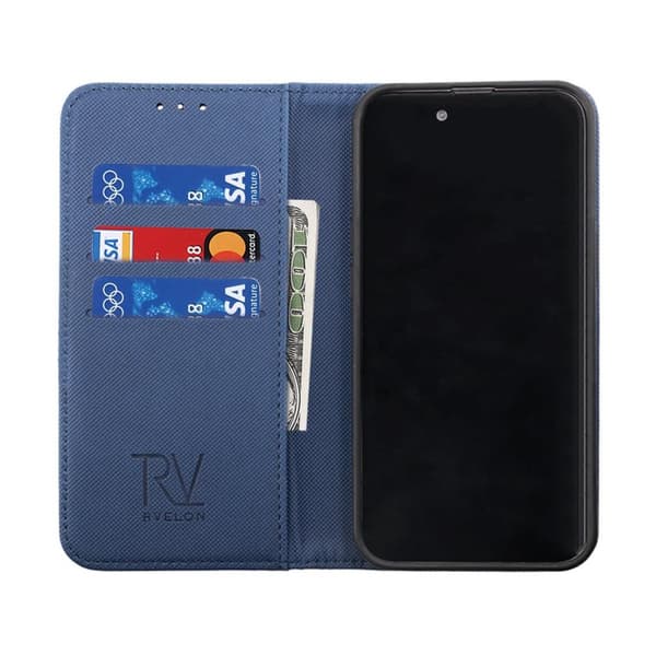 iPhone 14 Plus Plånboksfodral Extra Kortfack Rvelon - Blå
