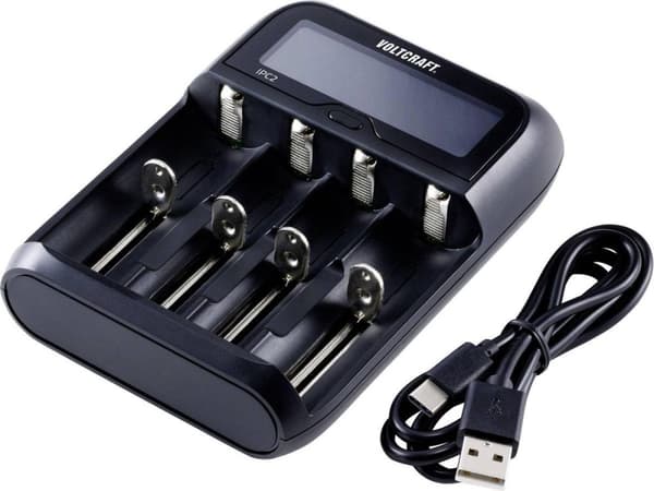 VOLTCRAFT IPC-2 batterioplader NiMH, NiCd, Li-ion, LiFePO AAAA (mini), AAA (blyant), AA (penlite), C (baby), Sub-C, A, 10440, 14500, 14650, 16340, 173