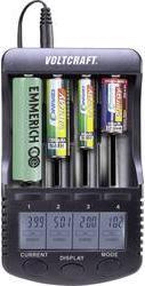 VOLTCRAFT CC-2 batterioplader NiMH, NiCd, Li-ion AA (penlite), AAA (blyant), C (baby), Sub-C, 26650, 26500, 18650, 17670, 18490, 17500, 17350, 16350,