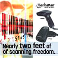 Miniatyrbild 2 av 6: Manhattan 177672 USB Kit Streckkodsskannerkabel 1D CCD Svart Manuell USB