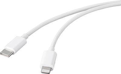 Basetech USB-kabel USB 2.0 USB-C™ han, Apple Lightning han 2.00 m hvid (BT-2347612)