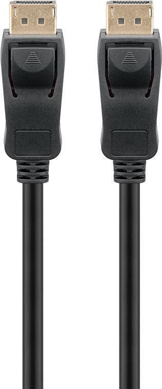 Goobay 49958 DisplayPort-anslutningskabel 1.2, 4K, guldpläterad, DisplayPort-kontakt till DisplayPort-kontakt för överföring av video/ljudsignaler, 1