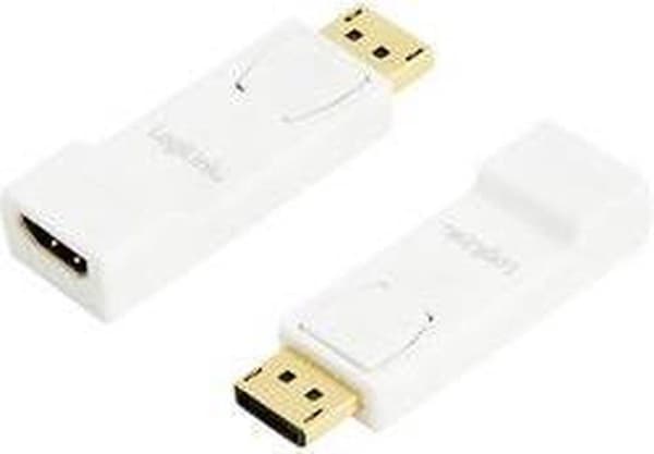 LogiLink CV0057 DisplayPort / HDMI-adapter [1x DisplayPort-kontakt - 1x HDMI-uttag] Vitguldpläterade kontaktkontakter