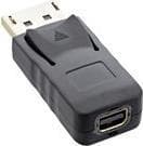 INLINE - DisplayPort Adapter - DisplayPort (M) Låser til Mini DisplayPort (W) - Sort/Guld
