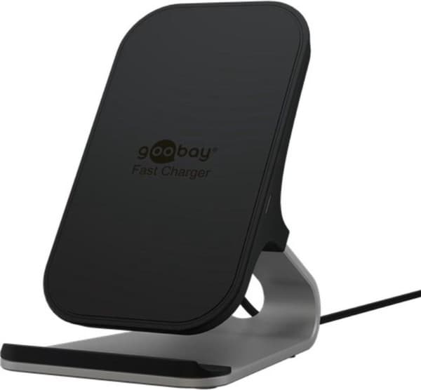 Qi trådlös snabbladdare - Bordsställ - USB-C - 10W - Svart Svart