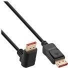 INLINE - DisplayPort-kabel - DisplayPort (M) Vinklad upp till DisplayPort (M) rak - DisplayPort 1.4 - 1m - 8K-stöd - Svart