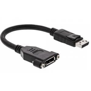 InLine - DisplayPort-adapter - DisplayPort (M) til DisplayPort (W) - 20 cm - 4K-understøttelse - Sort (17100I)