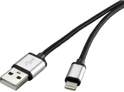 Renkforce RF-4683966 Lightning Kabel 3m Sort - Sølv (RF-4683966)