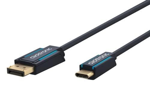 USB-C til DP-kabel. m/m Blå. 1,0 m - Kabel - Digital/Data (44931)