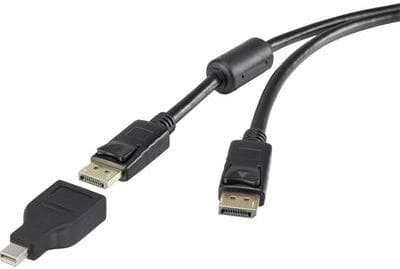 Renkforce DisplayPort-tilslutningskabel [1x DisplayPort han - 1x Mini-DisplayPort han] 1,80 m sort