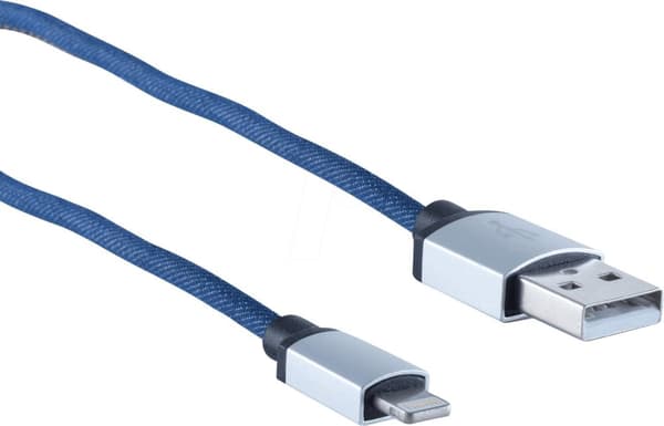 SHIVERPEAKS SHVP BS1450025 - USB-A stik > Lightning stik, jeans blå 1m (BS14-50025)