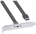 INLINE - USB-konsol - USB-C (F) til 20-bens USB 3.1 Header (M) - 30 cm - Sort