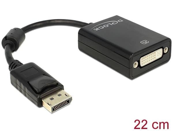 Delock Adapter DisplayPort 1.1 han > DVI hun passiv sort (61847)