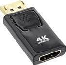 INLINE - video-/lydadapter - DisplayPort (M) til HDMI (W) - sort - aktiv signalkonverter, understøtter 4K 60 Hz (3840 x 2160)