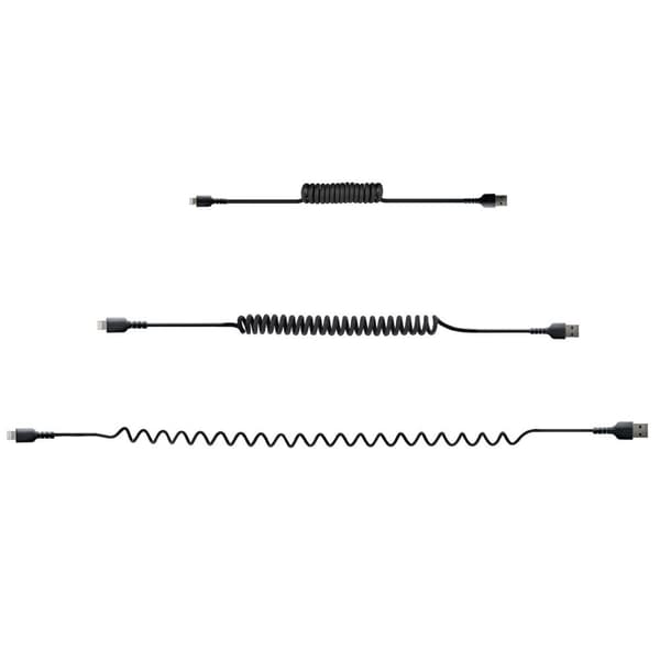 StarTech.com 50 cm USB till Lightning-kabel - Spolad kabel - MFi-certifierad - Snabbladdningskabel för iPhone/iPad - Svart - Robust TPE-jacka med aram