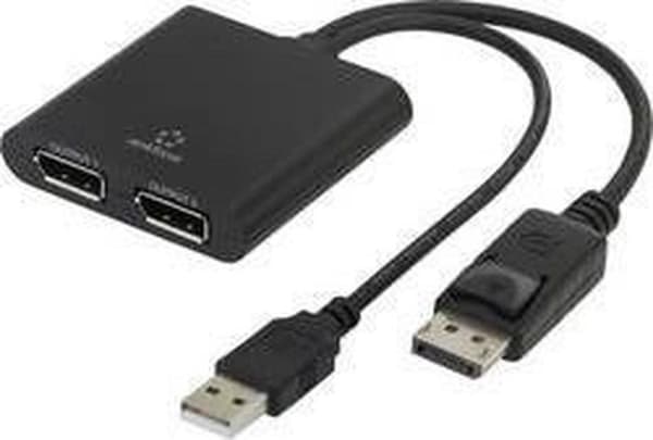 Renkforce RF-4758087 DisplayPort-adapter [1x DisplayPort-kontakt - 2x DisplayPort-uttag] Svart 20,00 cm