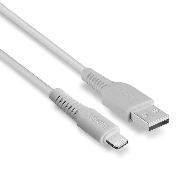Lindy - Lightning-kabel - Lightning-hane till USB-hane - 3 m - vit - halogenfri - för Apple iPad/iPhone/iPod (Lightning)