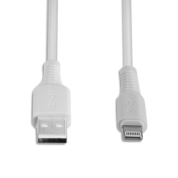 Lindy - Lightning-kabel - Lightning-hane till USB-hane - 3 m - vit - halogenfri - för Apple iPad/iPhone/iPod (Lightning)