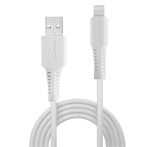 Lindy - Lightning-kabel - Lightning-hane till USB-hane - 3 m - vit - halogenfri - för Apple iPad/iPhone/iPod (Lightning)