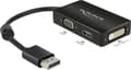 Miniatyrbild 1 av 5: DeLOCK Premium DisplayPort 1.1a till HDMI, DVI och VGA-adapter / svart - 0,15 meter