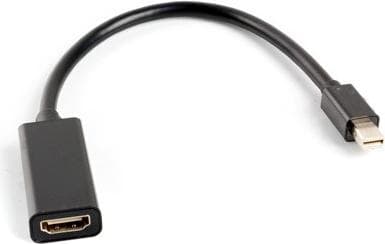 lanberg AD-0005-BK Mini Displayport 1.2 (Mini Dp) uros-HDMI-A (1.3B) naarassovitin kaapelilla, 20 cm musta