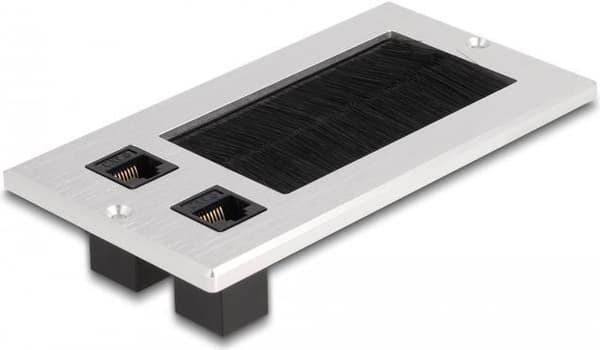 Delock - Keystone-stik - RJ 45 - 2 netværksstik (66896)