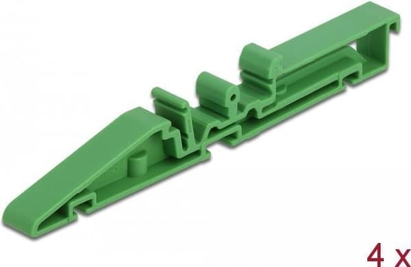 DeLOCK - DIN-skinneclips - grøn (pakke med 4) (66263)