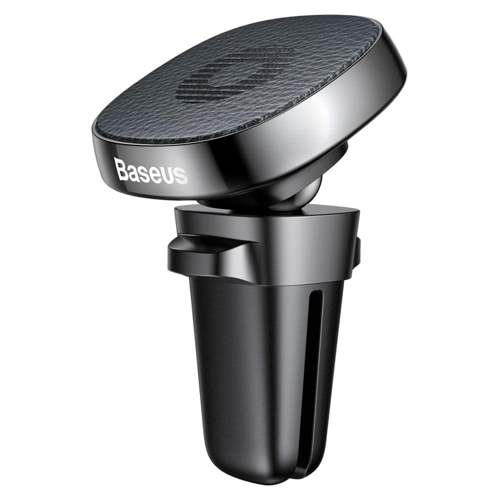 Baseus privity Pro Magnetic car holder with leather overlay on the black ventilation grille ventilation (SUMQ-PR01)