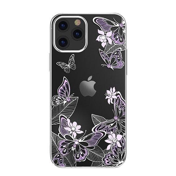 Kingxbar Butterfly Series shiny case decorated with original Swarovski crystals iPhone 12 Pro / iPhone 12 purple