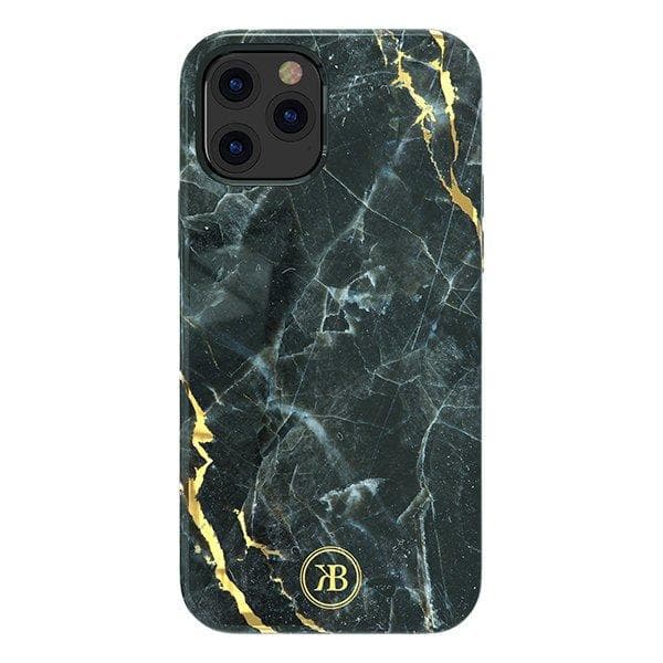 Kingxbar Marble Series case decorated printed marble iPhone 12 Pro Max black