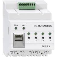 Rutenbeck fjernbetjening TCR IP 4, lysegrå RAL 7035 til at skifte 4 elektriske enheder via et TCP/IP netværk (700802610)