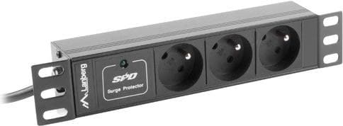 Lanberg PDU-03E-0200-BK strømfordelingsenhed (3 AC-udgange) 1U, sort