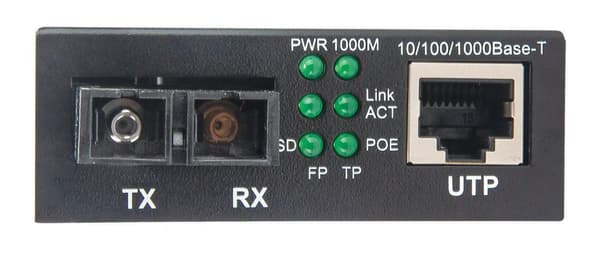 Intellinet Gigabit PoE+ Media Converter - Media Converter - GigE - 10Base-T, 1000Base-LX, 100Base-TX, 1000Base-T - RJ-45 / SC enkelläge - upp till 20k
