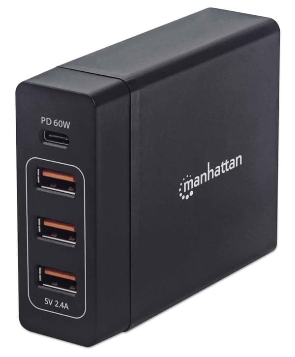 Manhattan Power Delivery -latausasema - Virtalähde - AC 100-240V - 72 Watt - Musta