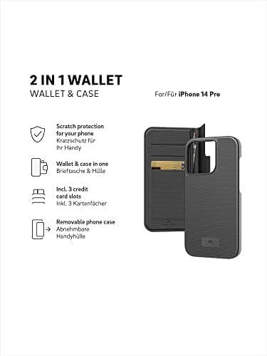 Black Rock Wallet 2-i-1 til Apple iPhone 14 Pro, Sort (00215165)