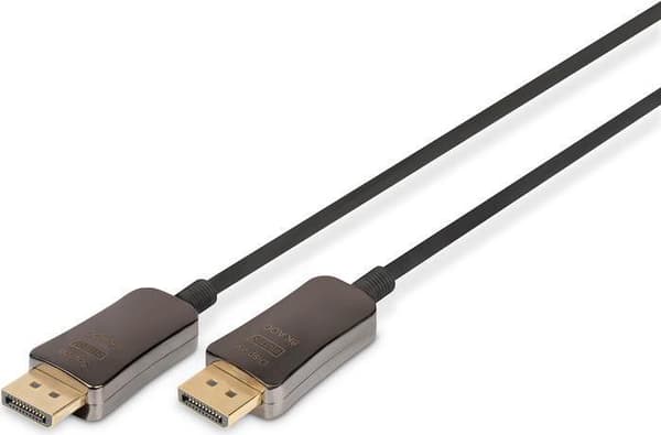 DIGITUS - DisplayPort-kabel - DisplayPort (M) til DisplayPort (M) - DisplayPort 1,4 - 10 m - Trykknap, Active Optical Cable (AOC), Dolby DTS-HD Master