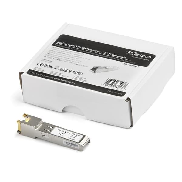 StarTech.com GLCTEST SFP Transceiver Module (1000BASE-T, Koppar, Cisco GLC-TE-kompatibel SFP-modul, RJ45 Mini-GBIC) - SFP (Mini-GBIC) Transceiver Modu