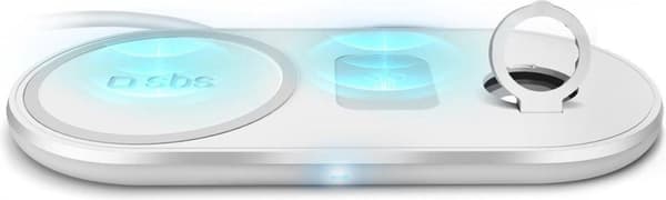 SBS Trådlös laddstation 10W + 3W Vit
