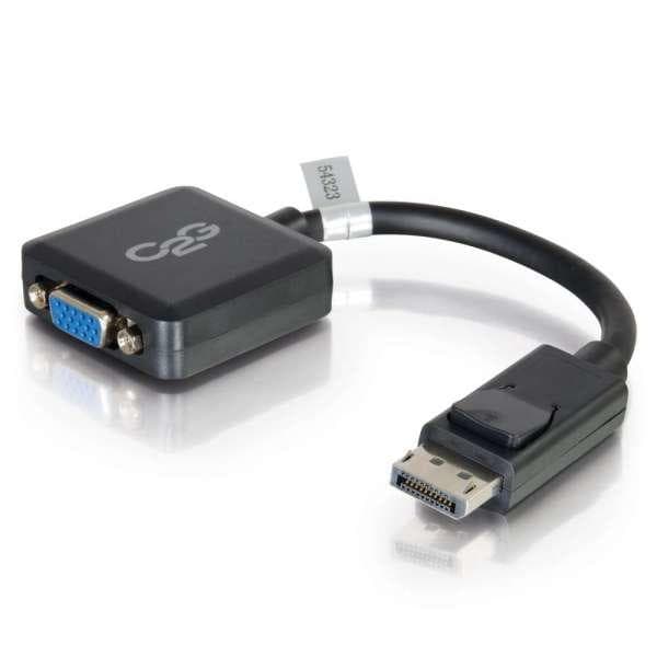 C2G DisplayPort han til VGA hun adapter konverter - VGA adapter - DisplayPort (M) - HD-15 (W) - 20 cm - låst - Sort (84323)