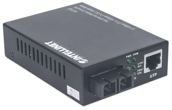 Intellinet - Mediekonverter - Ethernet, Fast Ethernet - 10Base-T, 100Base-FX, 100Base-TX - RJ-45 / SC single mode - op til 20 km - 1310nm (507332)
