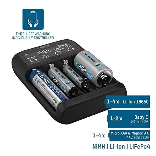 ANS 1001-0122 - Pöytälaturi Lithium 4 NiMh Li-Ion LiFePO4 LCD 4 - Lithium Ion (Li-Ion) - Nikkelimetallihydridi (NiMH) (1001-0122)