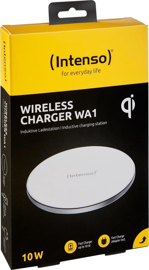 Intenso Induktiv oplader 2000 mA WA1 7410512 Udgange Qi standard Hvid