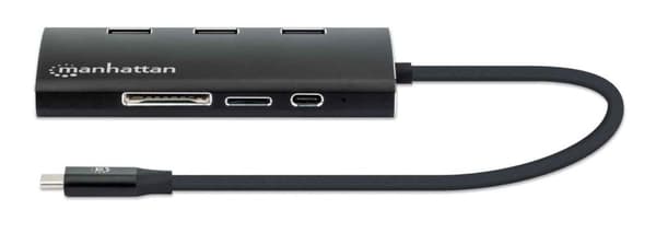 MANHATTAN USB-C DOCK/HUB HDMI/USB-C/USB-A nätverk 5 GBP PD-kortläsare