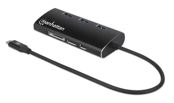 MANHATTAN USB-C DOCK/HUB HDMI/USB-C/USB-A nätverk 5 GBP PD-kortläsare