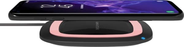 RealPower FreeCharge-10 Trådløs oplader 10W inkl. vægoplader sort pink Sort